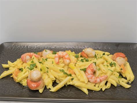 Receta Paso A Paso Macarrones Con Vieiras Y Gambas Condislife