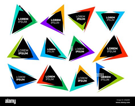 Colorful line abstract triangle border logo design. Simple triangle ...