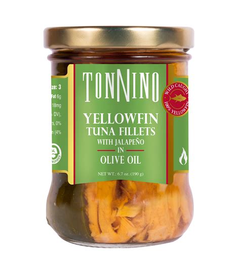 Tonnino Premium Yellowfin Tuna Fillet With Jalapeno In Olive Oil Wild