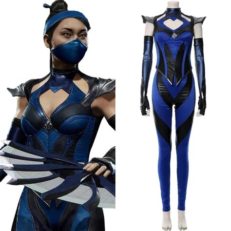 Game Mortal Kombat 11 Kitana Cosplay Costume Outfit Halloween Carnival Party Bodysuit Full Set