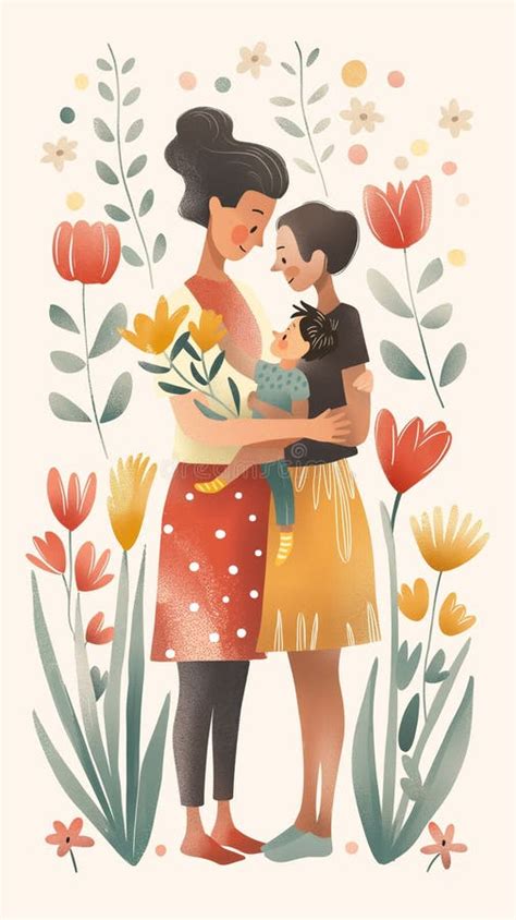 Modern Mother S Day Concept Lgbtq Marriage Stock Illustration Illustration Of Greetings