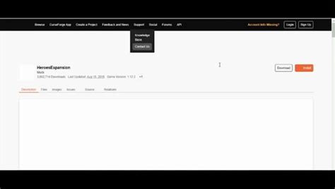 CurseForge's pop-up isn't working on their website isn't owrking and ...