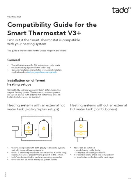 Smart Thermostat - Compatibility Guide - EN - V21 | PDF | Thermostat ...