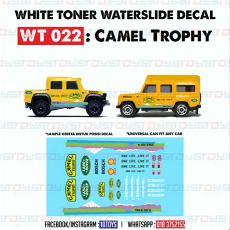 Hot Wheels White Toner Decal Wt Camel Trophy Shopee Malaysia