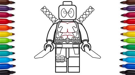 How To Draw Lego Deadpool Marvel Superheroes Coloring Pages Youtube