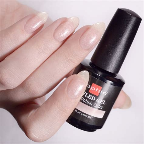 Shimmering Pink Nude Gel Polish Sophin 0767 Allure Spectacular Sparkling Shine Pastel