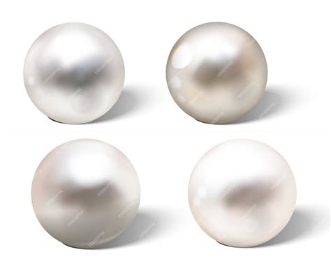 Premium Vector Realistic Different Colors Pearls Set