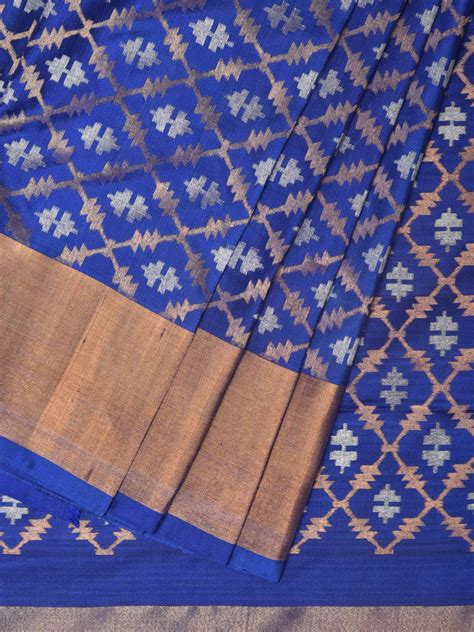 buy blue uppada silk handloom saree    jamdani design