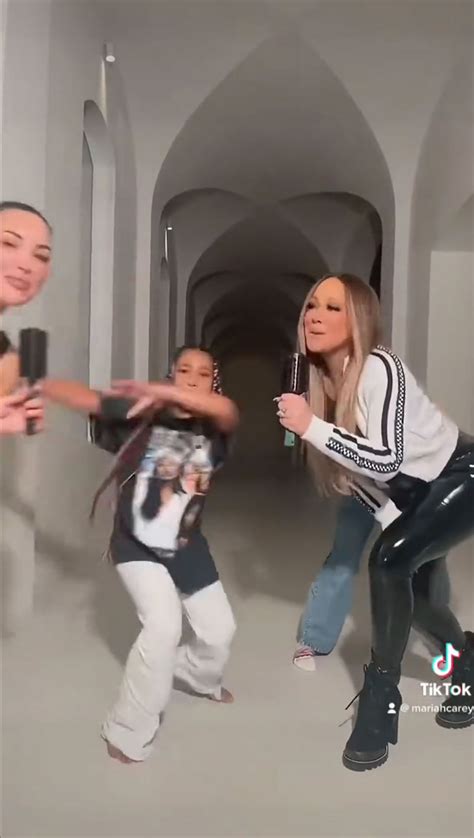 Kim Kardashian Mariah Carey Their Daughters Team Up For Silly Tiktok