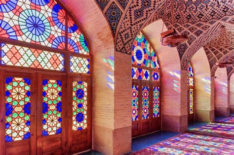 Fabulous View Inside The Nasir Al Mulk Mosque In Shiraz Iran Editorial