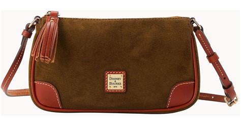 Dooney Bourke Suede Slim Crossbody In Brown Lyst