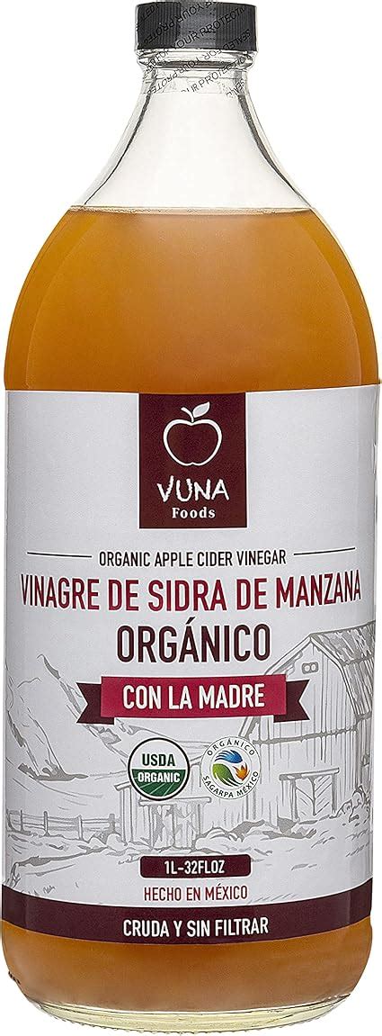 Vinagre de Sidra de Manzana Certificado Orgánico 1Lt Con la Madre Sin