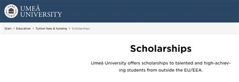 Ume University Scholarships For International Students To Study