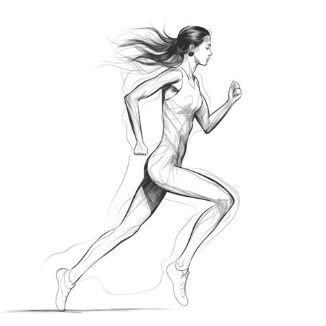 Premium Photo Continuous Oneline Drawing Of A Woman Runner In