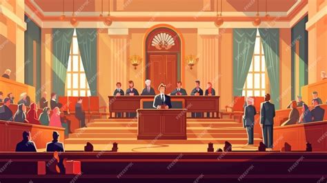 Premium Ai Image Trial In A Court Of Law The Public Is Seated And An Impartial Judge Is