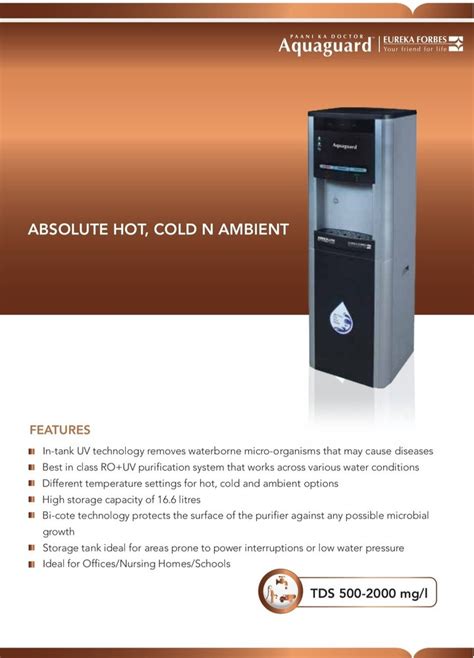 Aquaguard Absolute Hot N Ambient N Cold RO UV Water Purifier At