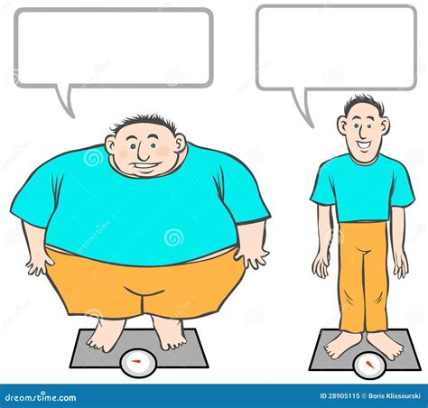 Fat And Slim Cartoon Men. Vector Illustration | CartoonDealer.com #58806302