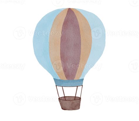 Blue Watercolor Hot Air Balloon Illustration 17060508 Png