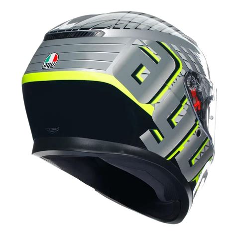 Kask integralny AGV K3 FORTIFY GREY BLACK FLUO YELLOW szary żółty fluo