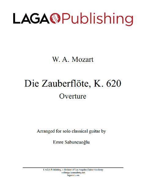 The Magic Flute (Die Zauberflöte, K.620) Overture by W. A. Mozart for ...