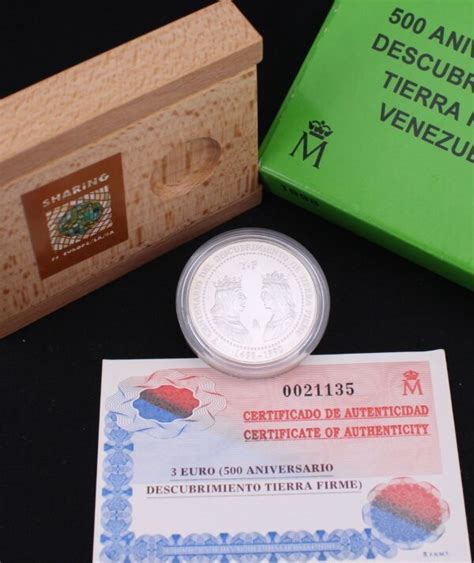 Moneda Plata 500 Aniversario Descubrimiento Tierra Firme 1498 1998