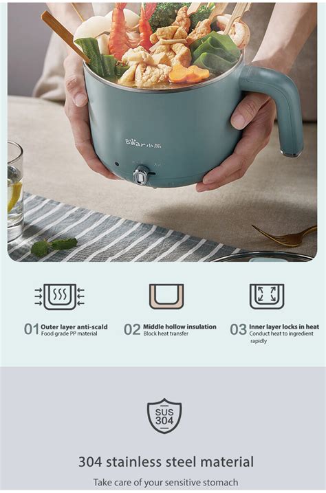 Bear Multi Cooker Steamer Electric Hot Pot Boiling Pot Layers Rice Cooker L BMC G L All