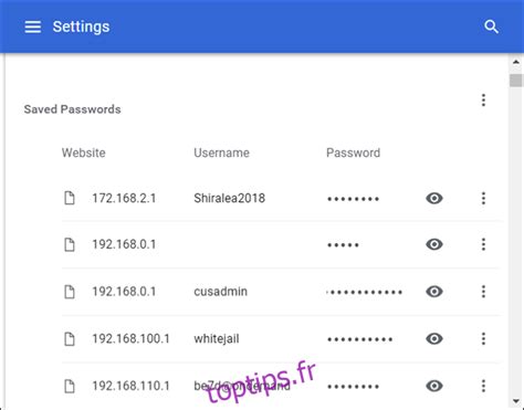 Comment G Rer Les Mots De Passe Enregistr S Dans Chrome Toptips Fr