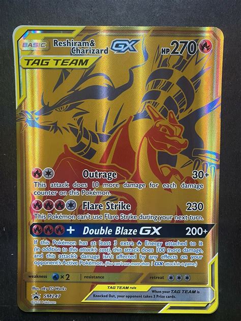 Pokemon Reshiram Charizard Gx Tag Team Gold Promo Jumbo Oversized