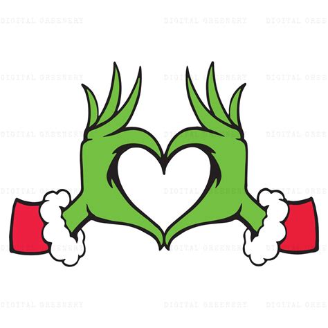 Grinch Heart Svg, Grinch Hands Heart Svg, Layered Grinch SVG, Grinch ...