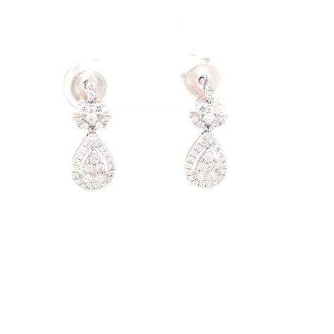 Pear Shaped Diamond Drop Earrings - Quinn's Goldsmith