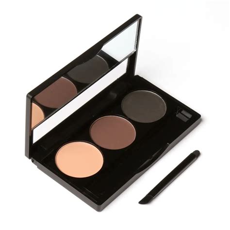 Eye Brows Powder Palette 3 Shade In Palette Waterproof And Smudge Proof With Mirror And Eyebrow