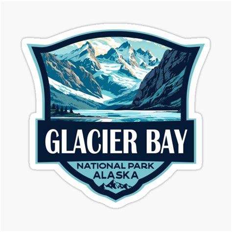 Glacier Bay National Park Illustration Travel Retro Badge Sticker For Sale By Krissiddesigns