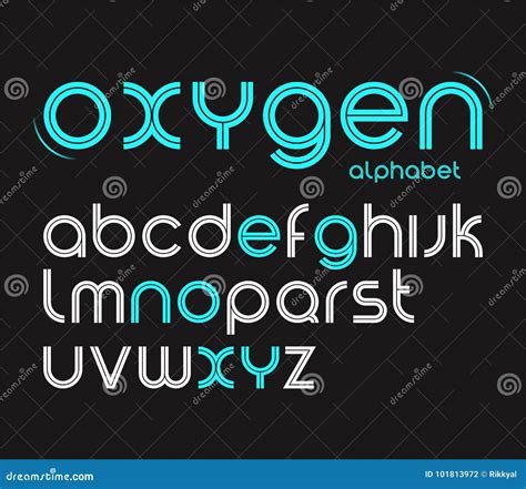 Vector Round Style Minimalistic Font Alphabet Letters Stock Vector