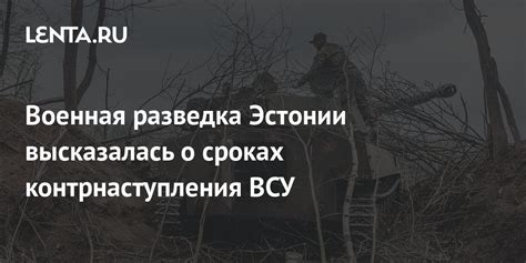 Военная разведка Эстонии высказалась о сроках контрнаступления ВСУ ...
