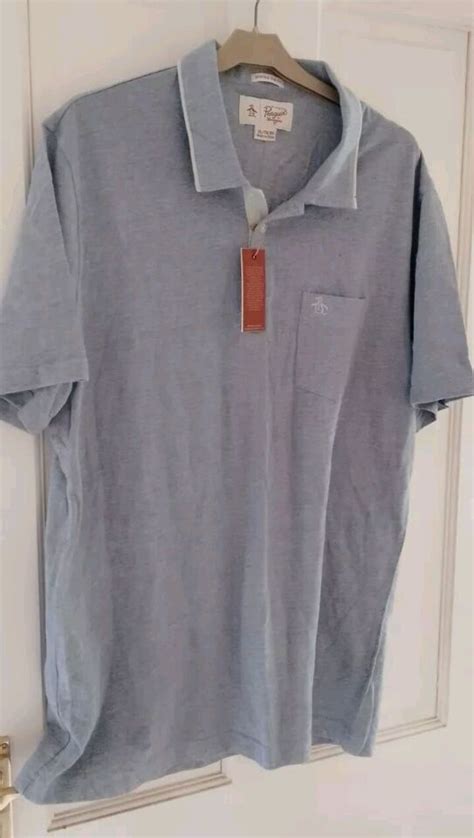 Original Penguin Heritage Slim Fit Polo Shirt Xl Blue Vintage Indigo