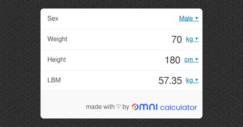 Lean Body Mass Calculator Omni