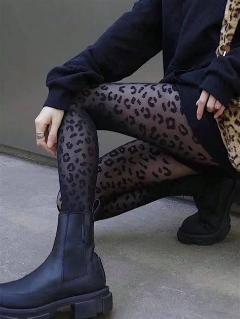 paire Collants imprimé léopard D lingerie sexy pour femmes bas pour femmes galbants