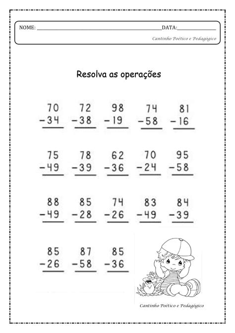 Atividades De Subtração Para 4 Ano REVOEDUCA