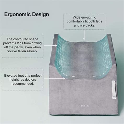 Lightease Almohada De Doble Cu A Posoperatoria Rodilla Tobillo Con