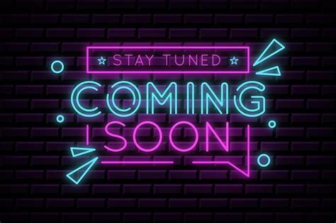 Free Vector Neon Coming Soon Background Vector Free Neon Photo