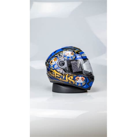 Jual Helm Motor Zeus Zs Daruma Al Black Blue Helm Fullface Sni