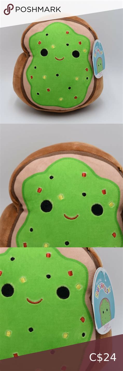 Squishmallow Kellytoy Sinclair Avocado Toast Bread Food Foodie Plush 8