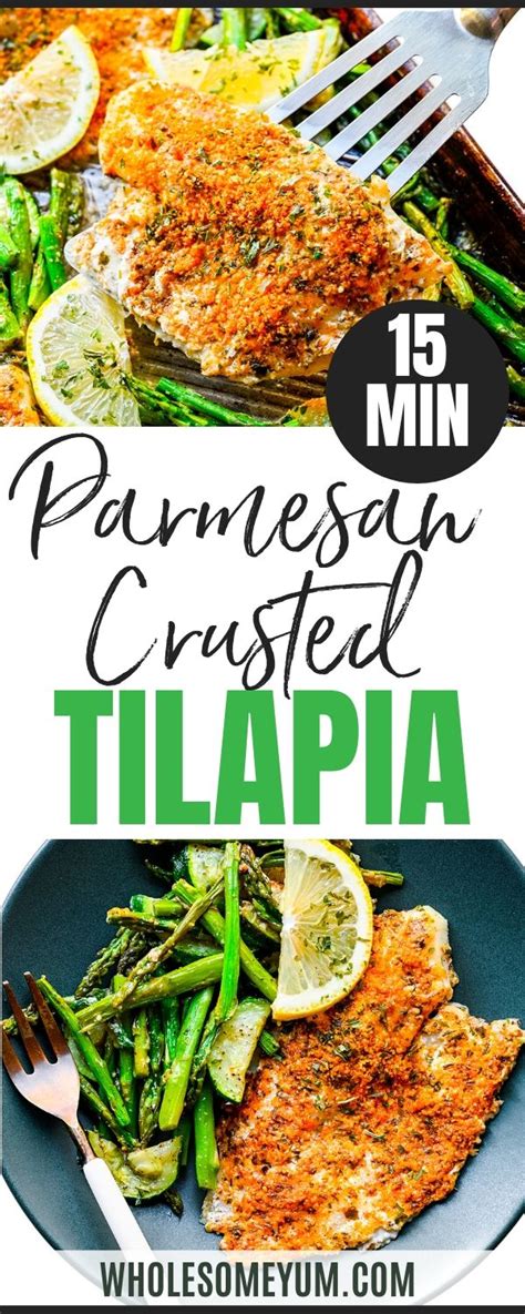 Parmesan Crusted Tilapia Wholesome Yum Easy Healthy Recipes 10 Ingredients Or Less