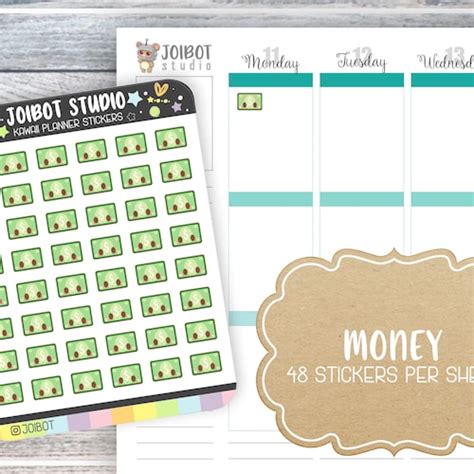 Money Kawaii Planner Stickers Pay Day Stickers Paycheck Etsy