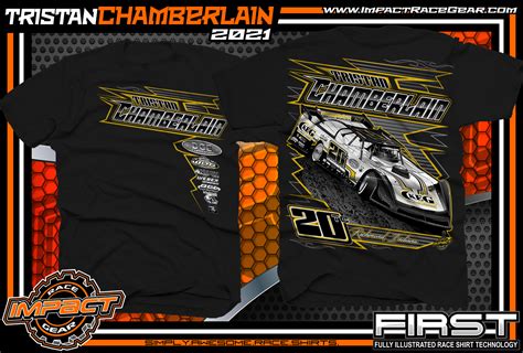 Tristan Chamberlain Indiana Dirt Track Racing Shirt Black Impact Racegear