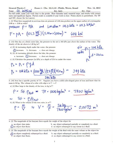 GP I Fall 2012 KSU Exam 4 Solution