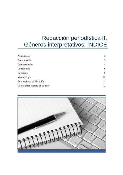 Pdf Redacci N Period Stica Ii G Neros Interpretativos Ndicegestor