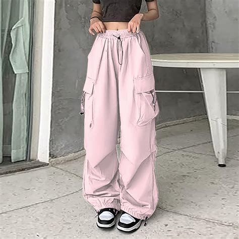 Avdjesfny Womens Baggy Cargo Pants Streetwear Hop Joggers Sweatpants