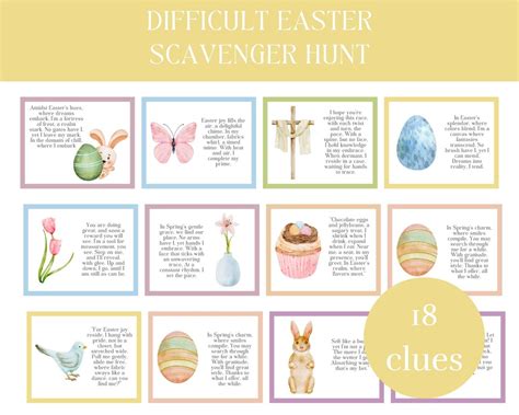 Difficult Easter Scavenger Hunt Clues For Teen Challenging Tween