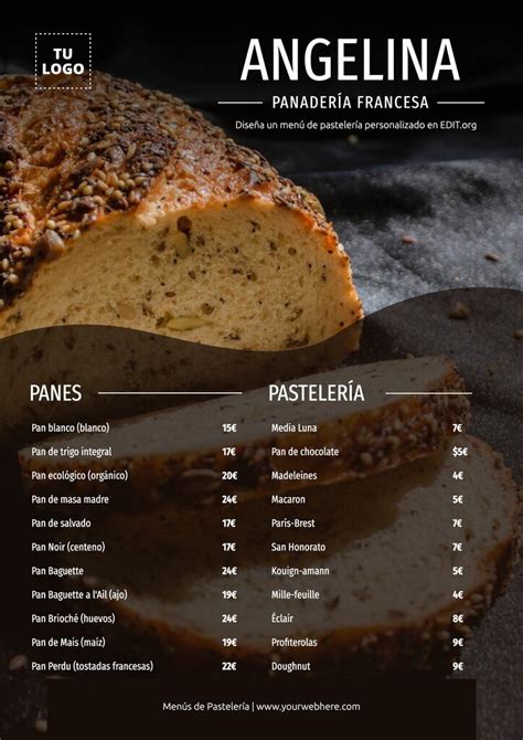 Diseña un Menú de Pastelería con plantillas online